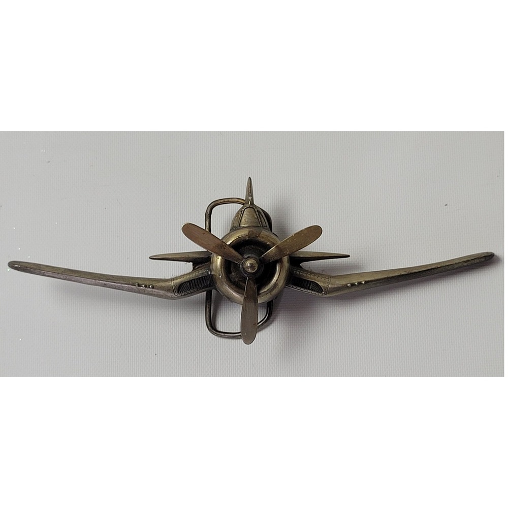 Vintage 1979 Bergamot Brass Works P-39 Airacobra Airplane Belt Buckle USA Made